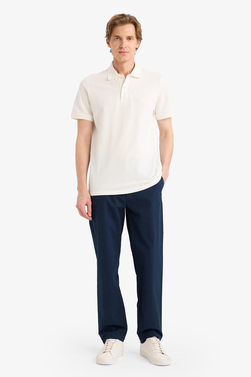 DeFacto White Man Cotton Polo T-Shirt Casual - Image 2